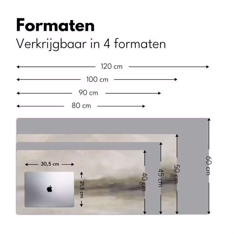 Abstract - Landschap - Nevel - Modern - Grijs Muismat XXL klein -sfeer5