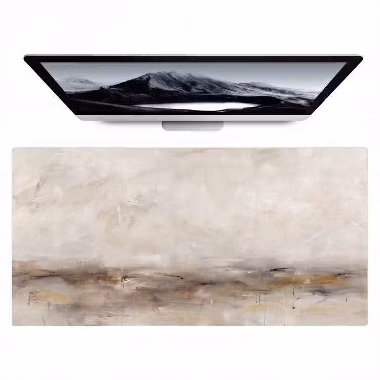 Abstrakt - Landschap - Modern - Beige - Kunst Muismat XXL klein -zzz3d