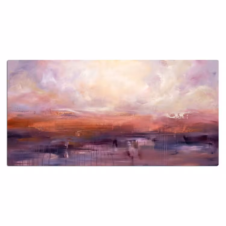 Abstract - Landschap - Modern - Paars - Oranje Muismat XXL klein -3d_leeg