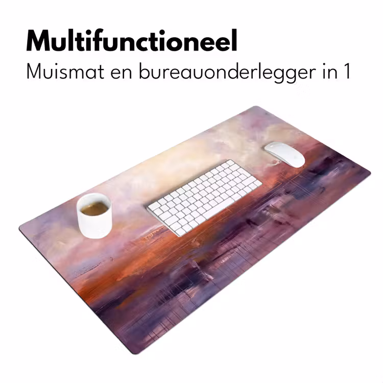 Abstract - Landschap - Modern - Paars - Oranje Muismat XXL klein -sfeer4