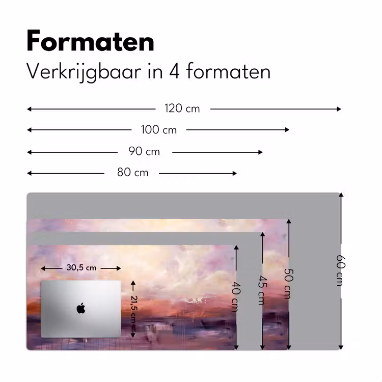 Abstract - Landschap - Modern - Paars - Oranje Muismat XXL klein -sfeer5