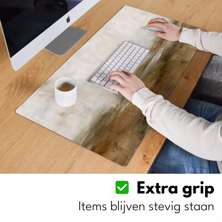 Abstract - Landschap - Natuur - Beige - Bruin Muismat XXL klein -sfeer3