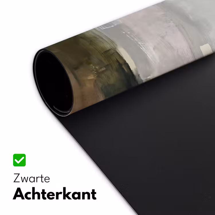 Abstract - Gelaagd - Kunst - Modern - Grijs-Groen Muismat XXL klein -sfeer2