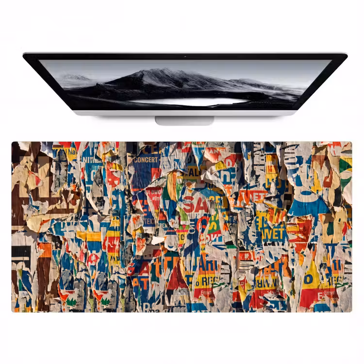 Abstract - Gelaagd papier - Urban - Modern - Kleurrijk Muismat XXL klein -zzz3d