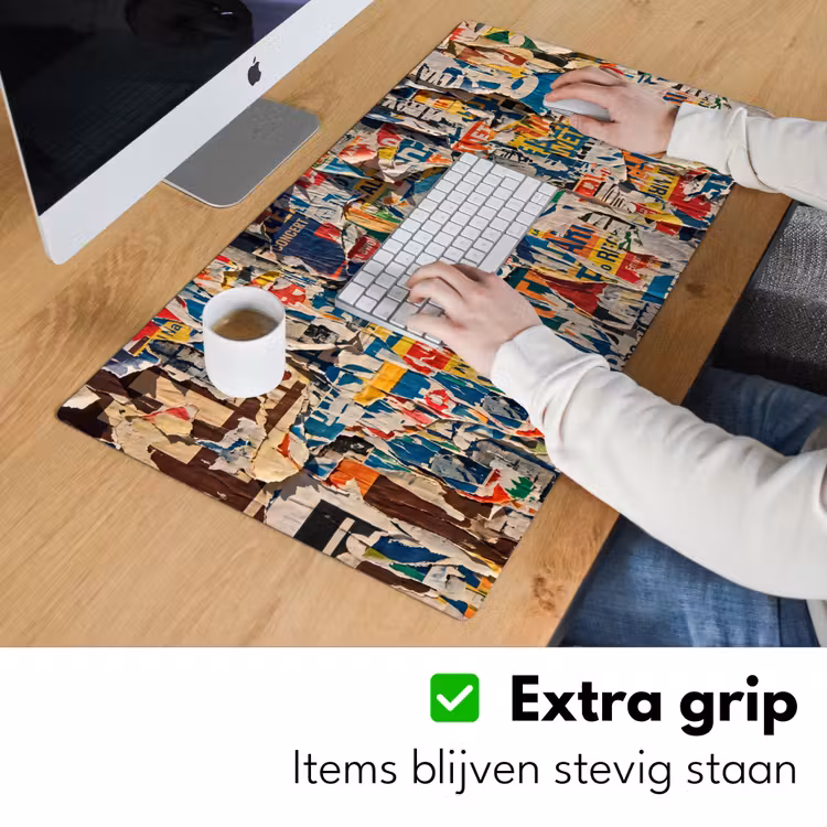 Abstract - Gelaagd papier - Urban - Modern - Kleurrijk Muismat XXL klein -sfeer3