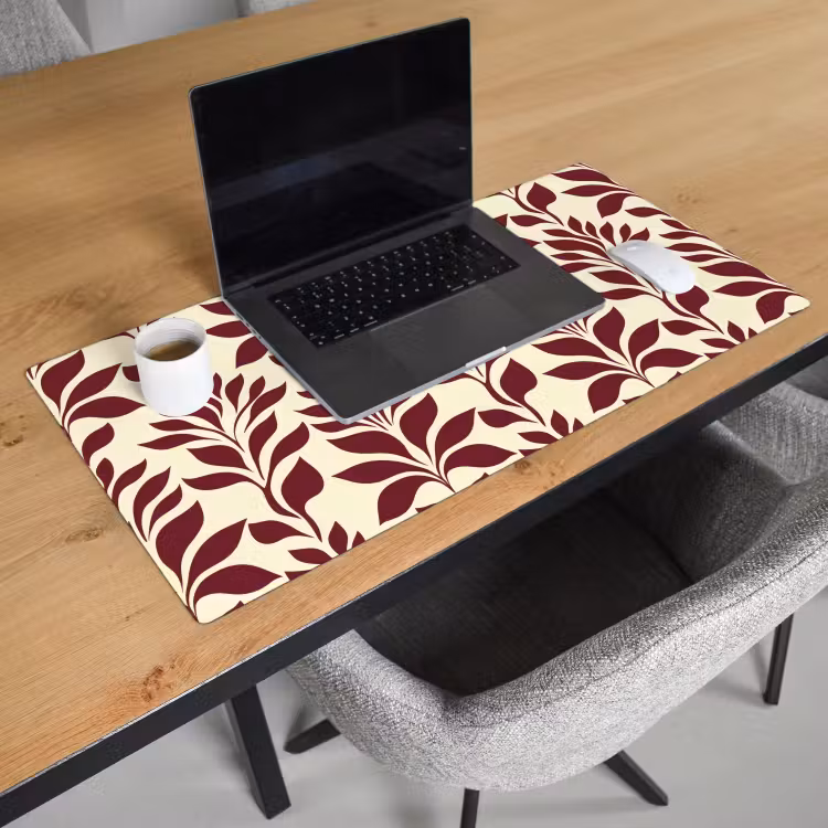 Abstract - Bladeren - Burgundy Muismat XXL klein 681 -sfeer1
