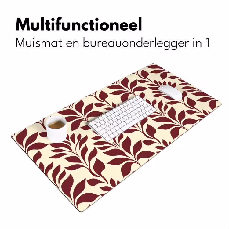 Abstract - Bladeren - Burgundy Muismat XXL klein 681 -sfeer4