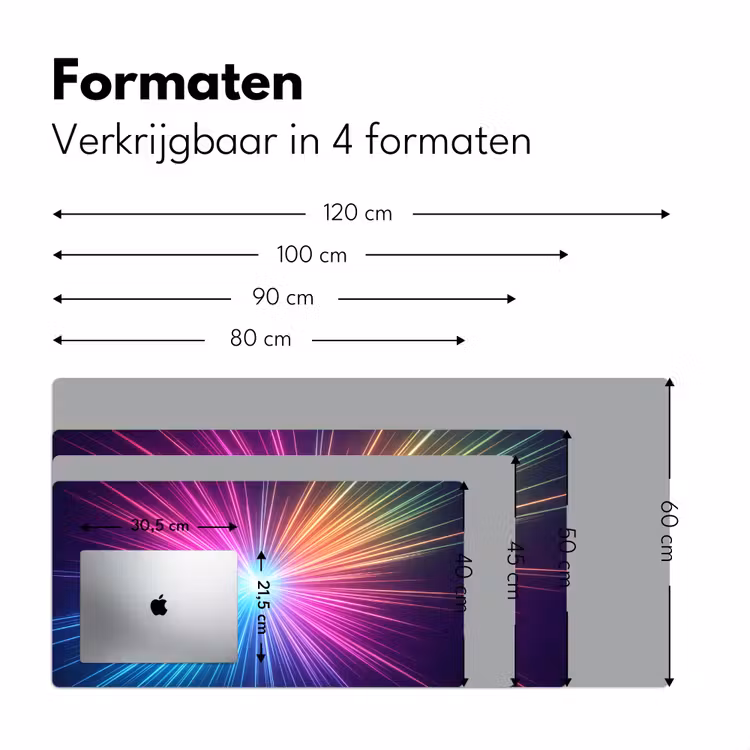 Abstract - Light - Burst - Modern - Colorful Muismat XXL klein -sfeer5
