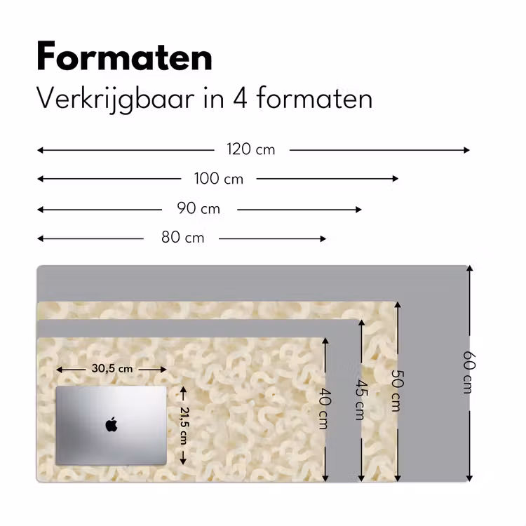 Abstract - Lijnen - Beige Muismat XXL klein 681 -sfeer5