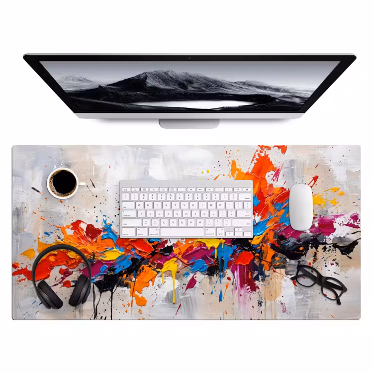 Abstract - Schilderij - Kleurrijk - Dynamisch Muismat XXL klein -3d