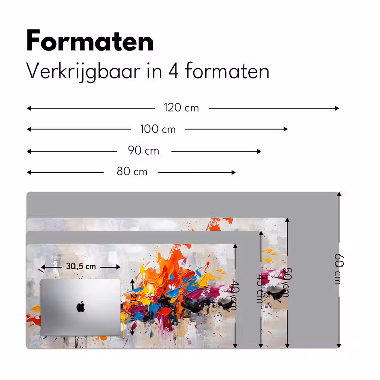 Abstract - Schilderij - Kleurrijk - Dynamisch Muismat XXL klein -sfeer5