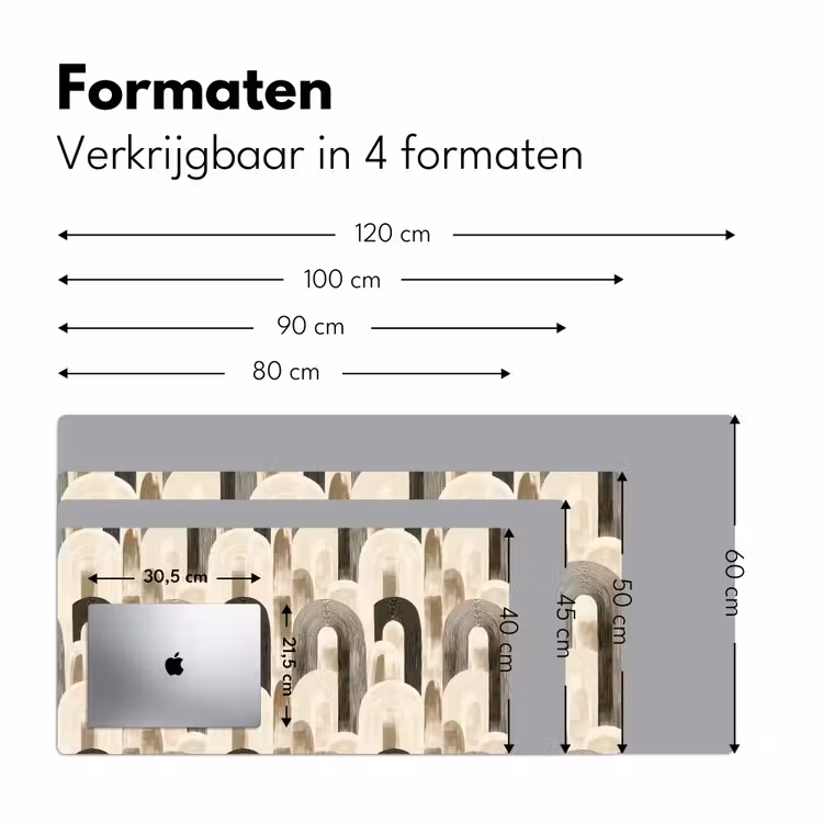 Abstract - Patroon - Bogen Muismat XXL klein 681 -sfeer5