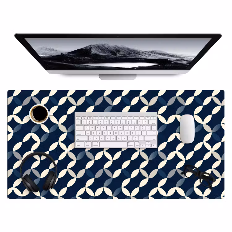 Abstract - Patroon - Blauw Muismat XXL klein 681 -3d