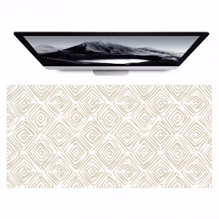 Abstract - Ruit - Beige Muismat XXL klein 681 -zzz3d
