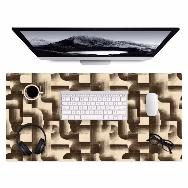 Abstract - Retro - Zwart Muismat XXL klein 681 -3d
