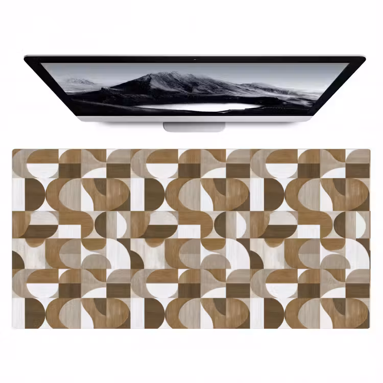 Abstract - Retro - Bruin Muismat XXL klein 681 -zzz3d