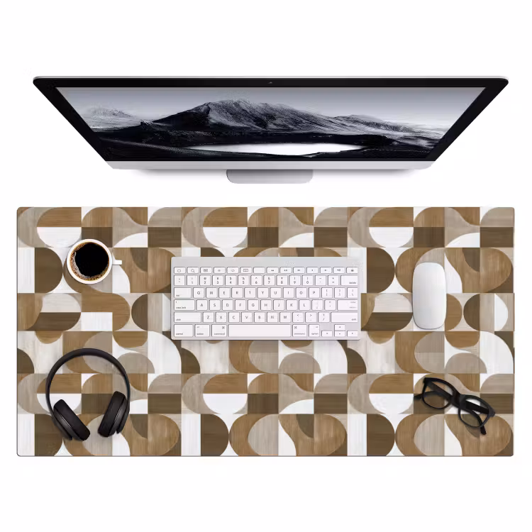 Abstract - Retro - Bruin Muismat XXL klein 681 -3d
