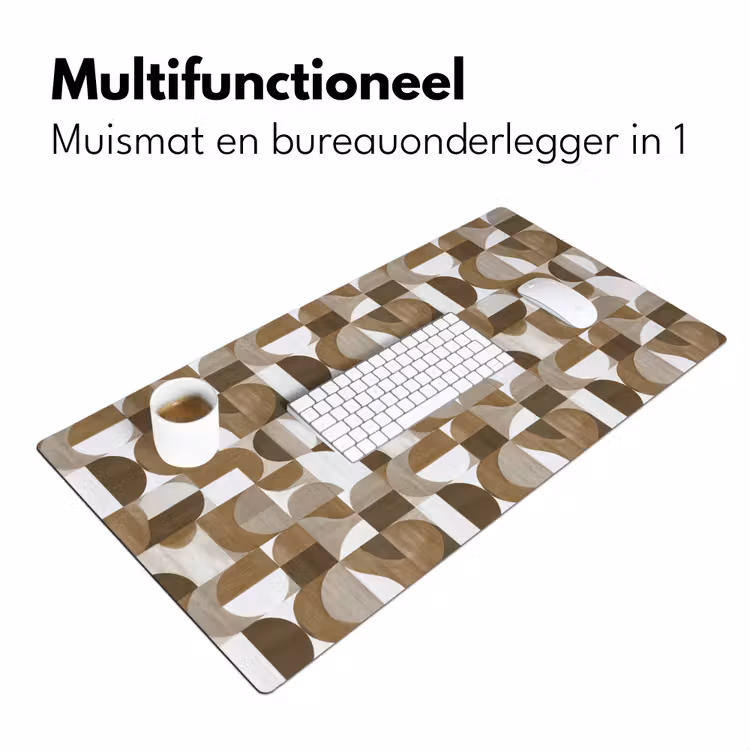Abstract - Retro - Bruin Muismat XXL klein 681 -sfeer4