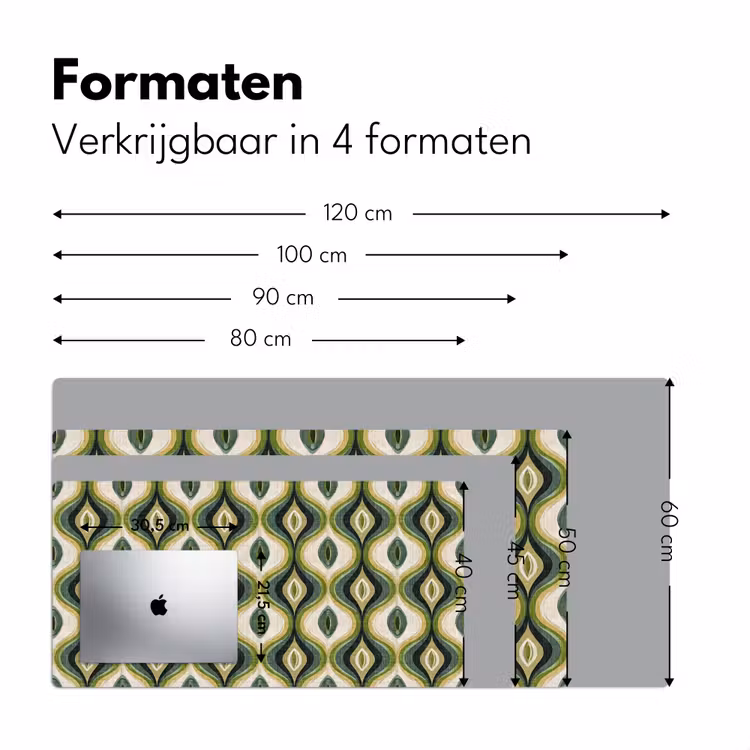 Abstract - Ritmisch - Groen Muismat XXL klein 681 -sfeer5