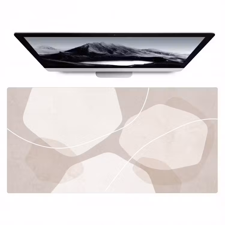 Desk Mat - Abstract - Shapes - Beige - Abstract - Vormen - Beige Muismat XXL klein