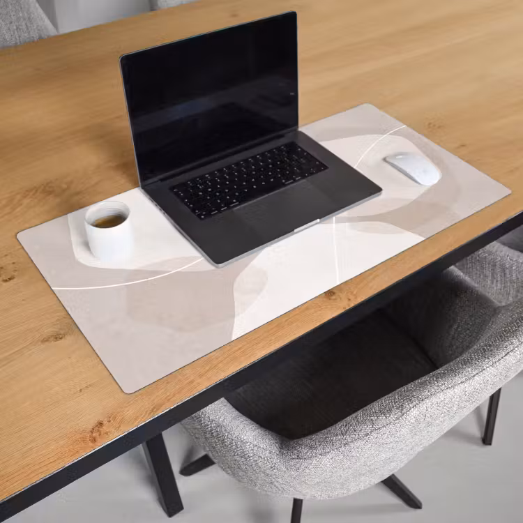 Desk Mat - Abstract - Shapes - Beige - Abstract - Vormen - Beige Muismat XXL klein