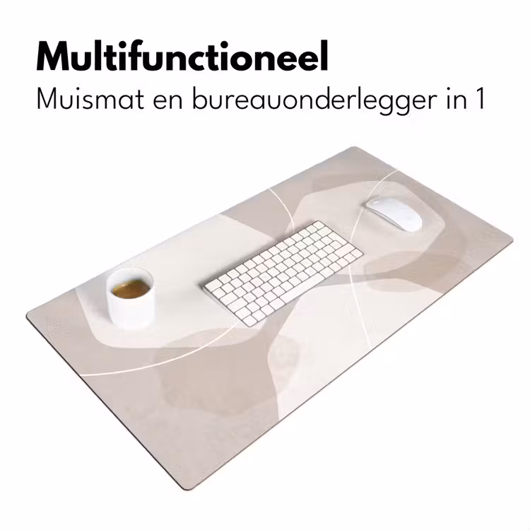 Desk Mat - Abstract - Shapes - Beige - Abstract - Vormen - Beige Muismat XXL klein