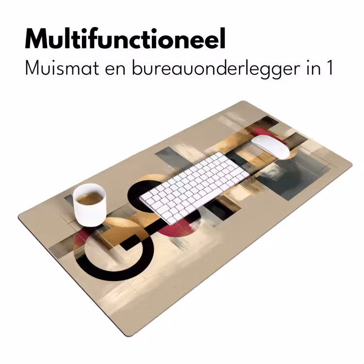 Abstract - Vormen - Beige - Texturen Muismat XXL klein -sfeer4