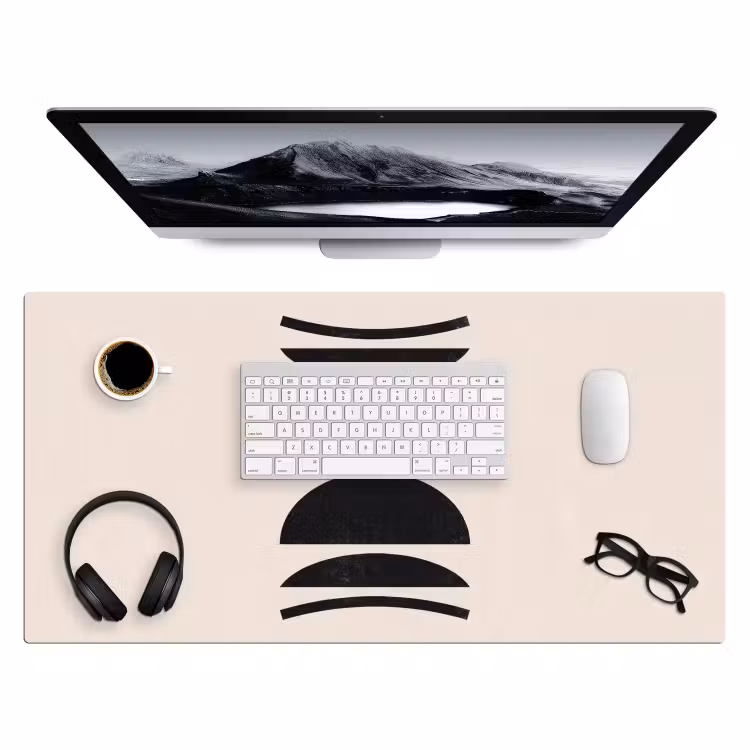 Desk Mat - Abstract - Shapes - Black - Abstract - Vormen - Zwart Muismat XXL klein