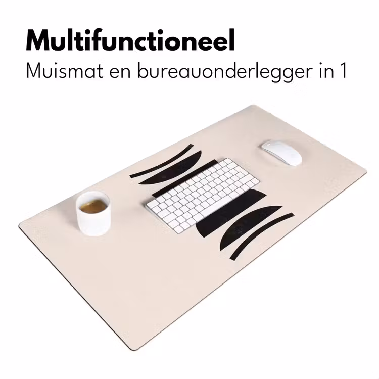 Desk Mat - Abstract - Shapes - Black - Abstract - Vormen - Zwart Muismat XXL klein