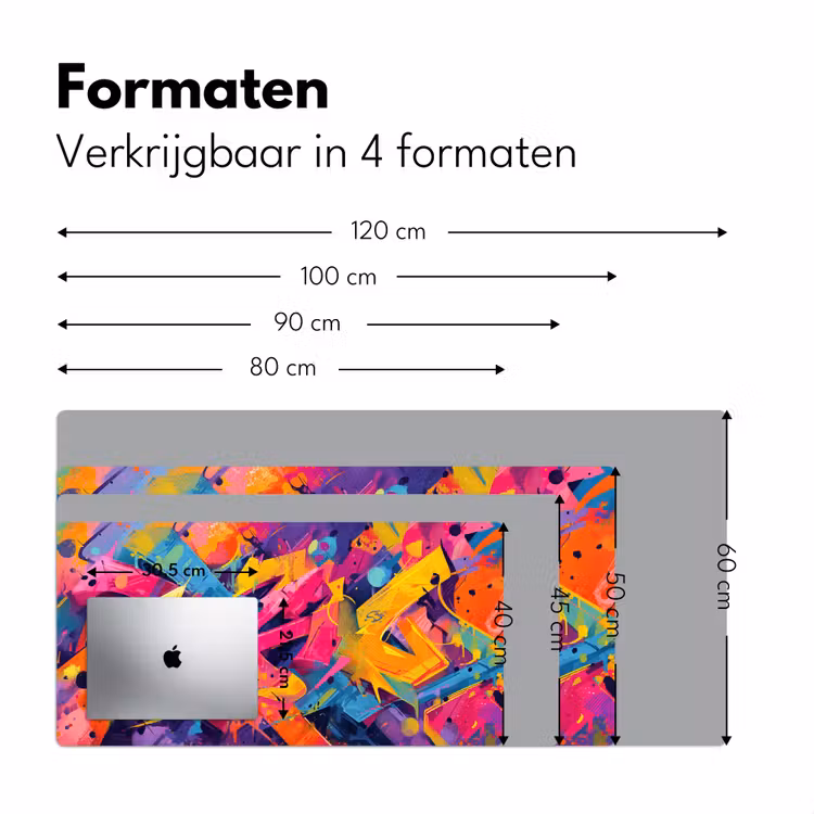 Abstract - Vormen - Kleurrijk Muismat XXL klein -sfeer5