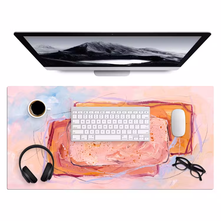 Abstract - Vormen - Modern - Roze Muismat XXL klein -3d