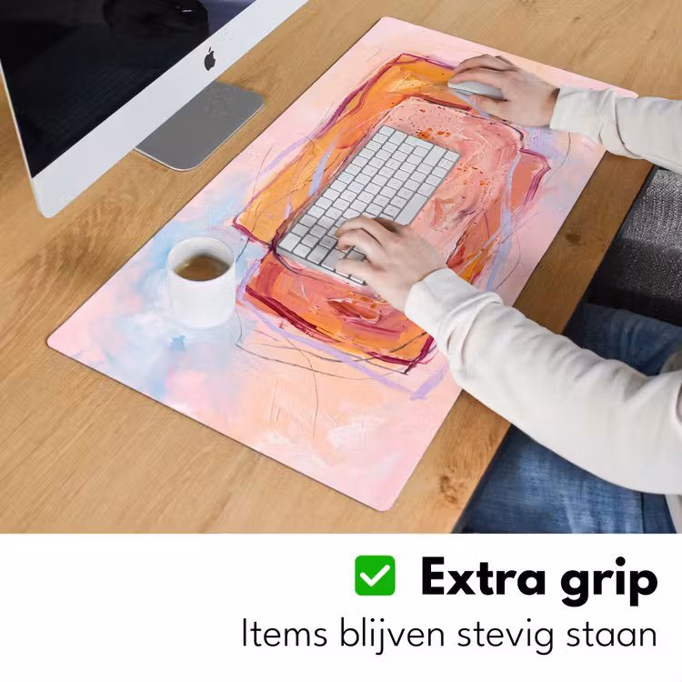 Abstract - Vormen - Modern - Roze Muismat XXL klein -sfeer3