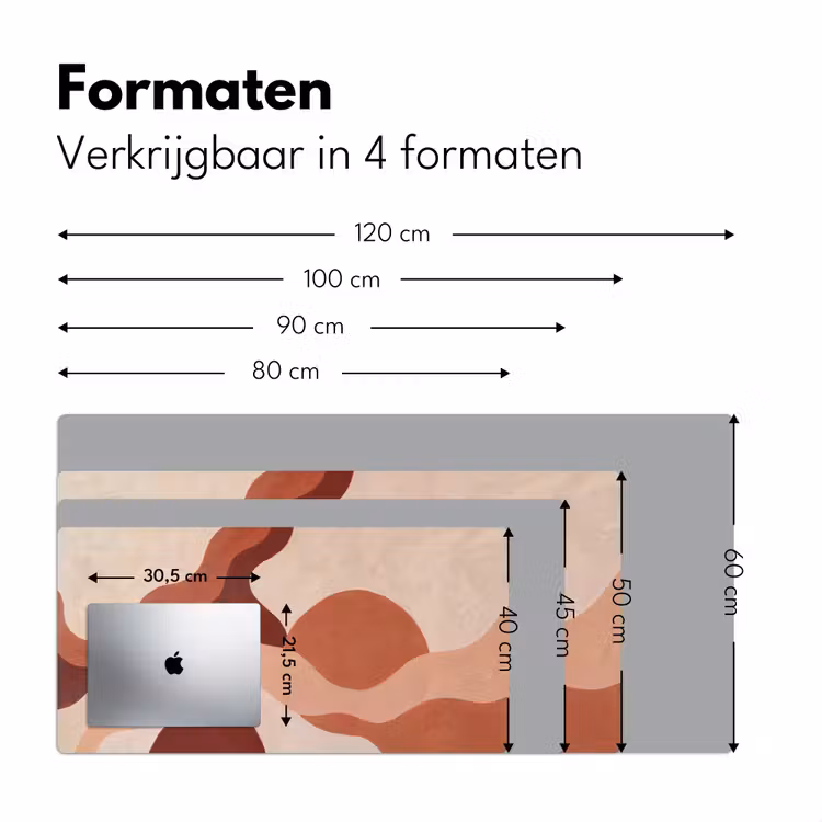 Abstract - Vormen - Organisch - Aardetinten - Modern Muismat XXL klein -sfeer5