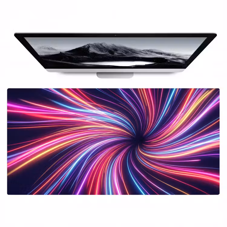 Abstract - Swirl - Futuristic - Neon Muismat XXL klein -zzz3d