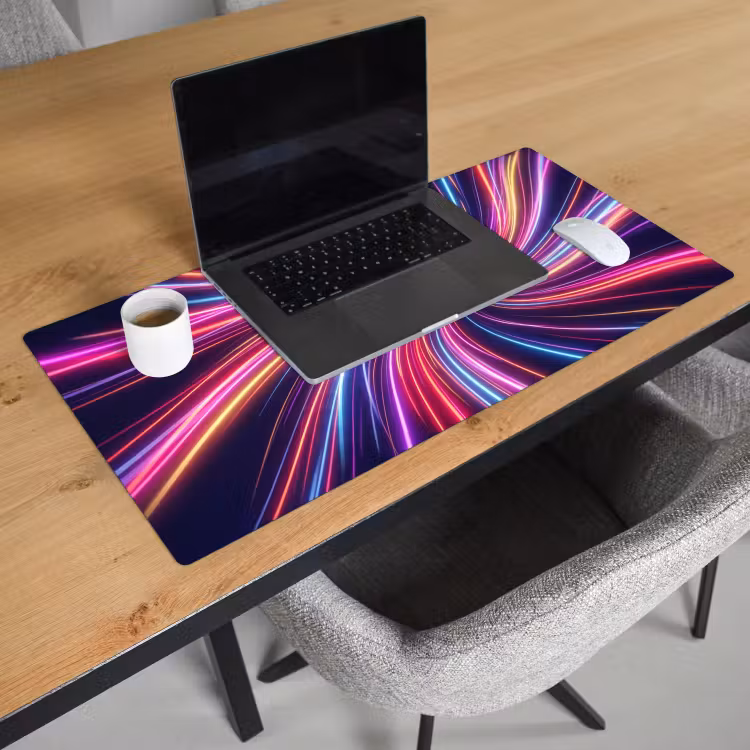 Abstract - Swirl - Futuristic - Neon Muismat XXL klein -sfeer1