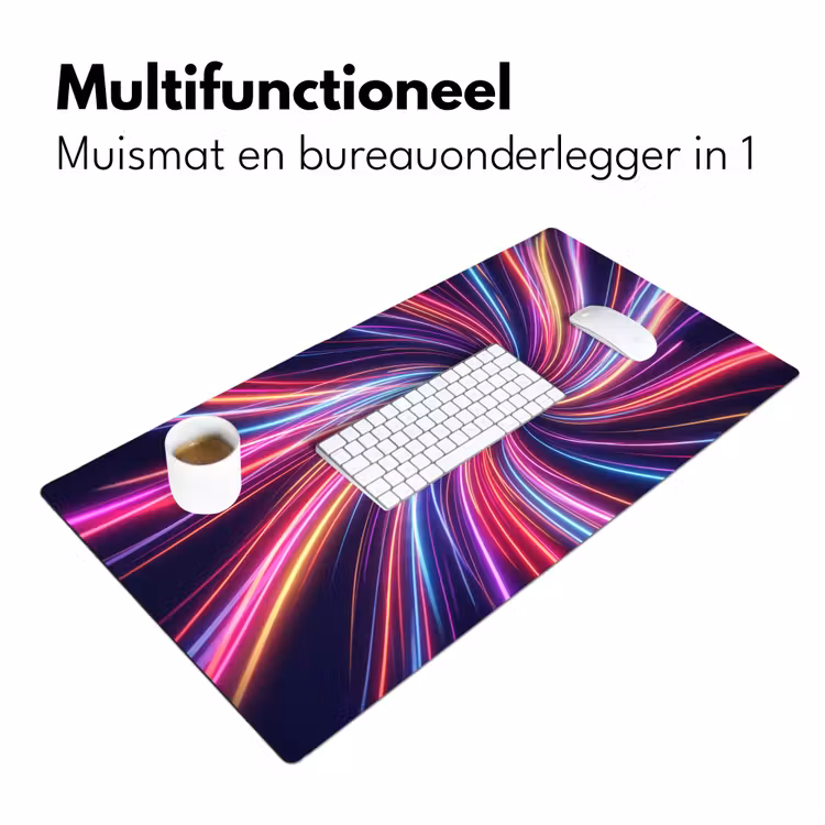 Abstract - Swirl - Futuristic - Neon Muismat XXL klein -sfeer4