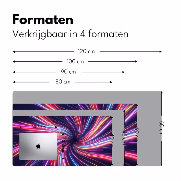 Abstract - Swirl - Futuristic - Neon Muismat XXL klein -sfeer5