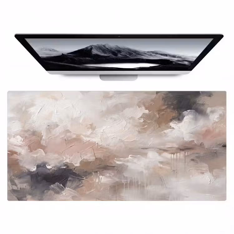 Abstract - Textuur - Kunst - Modern - Beige Muismat XXL klein -zzz3d