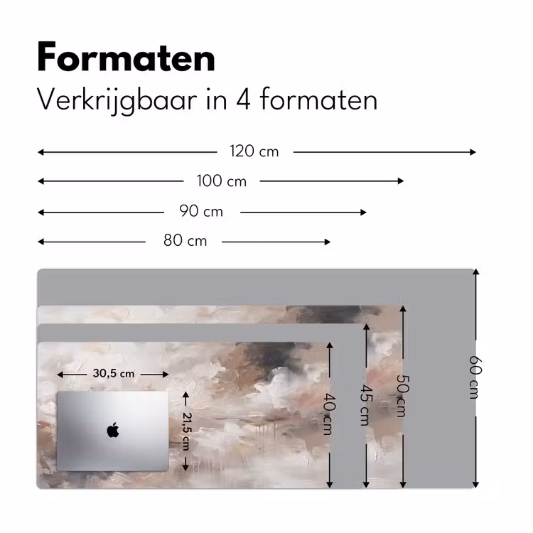 Abstract - Textuur - Kunst - Modern - Beige Muismat XXL klein -sfeer5