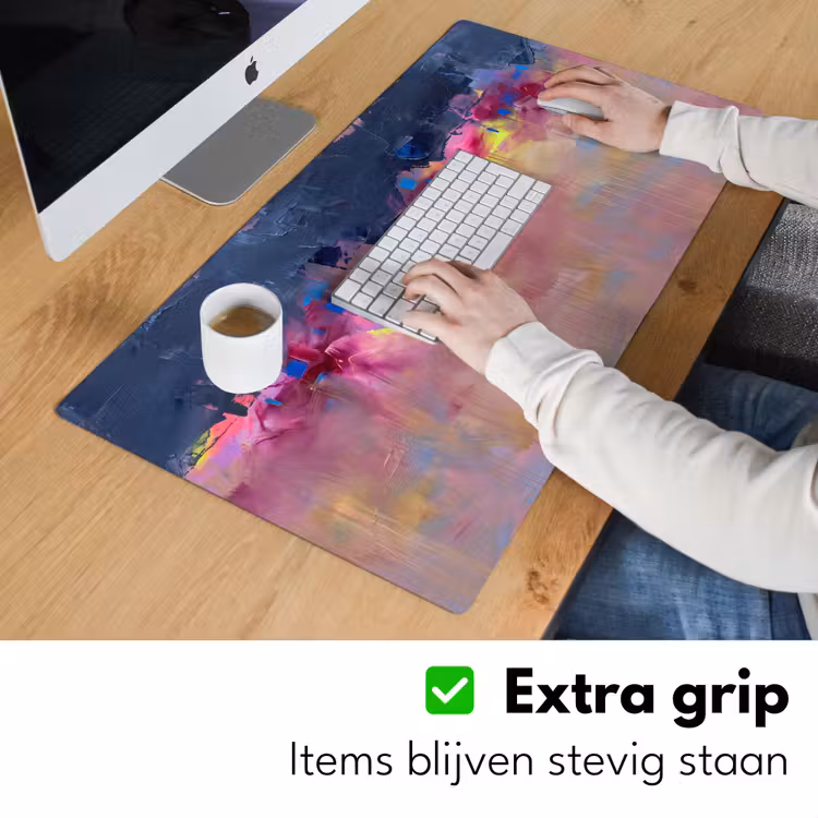 Abstract - Textuur - Kleuren - Modern - Roze Muismat XXL klein -sfeer3