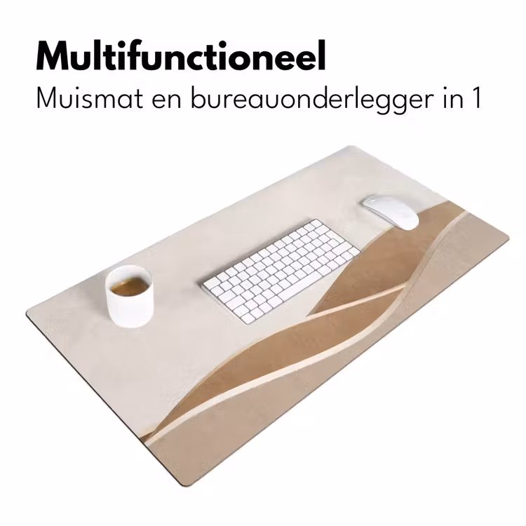 Abstract - Golven - Modern - Beige Muismat XXL klein -sfeer4