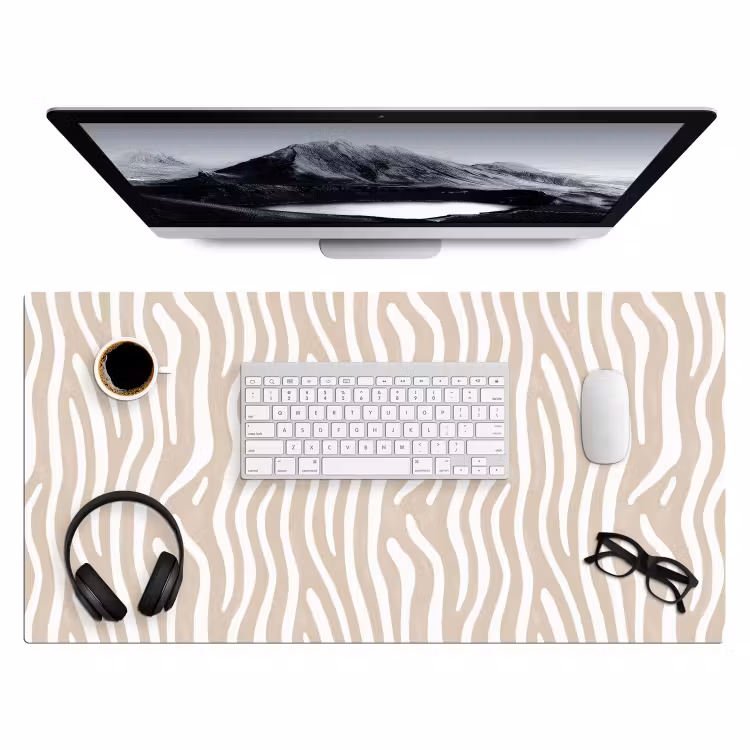 Abstract - Zebra - Beige Muismat XXL klein 681 -3d