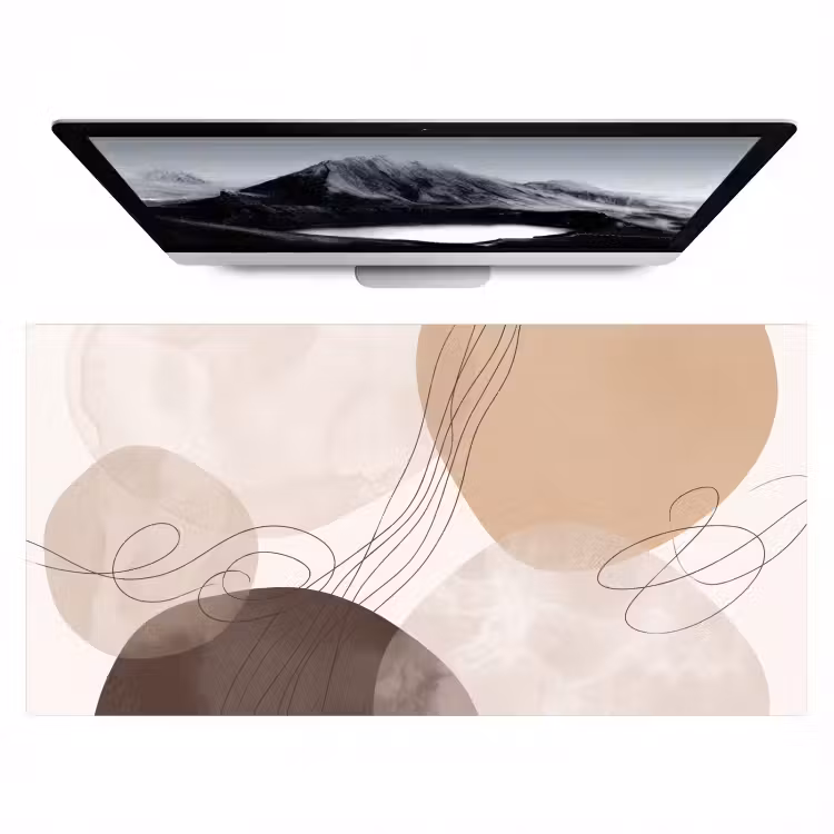 Desk Mat - Abstraction - Beige - Modern - Abstractie - Beige - Modern Muismat XXL klein