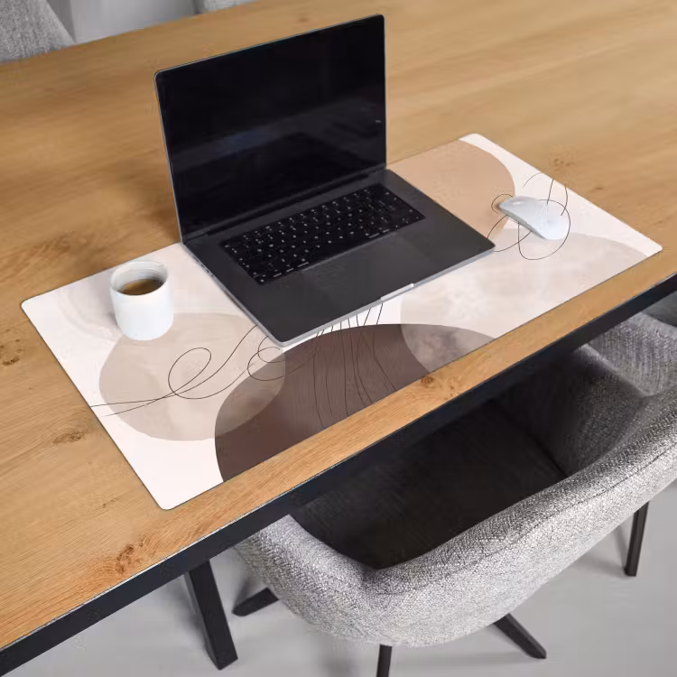 Desk Mat - Abstraction - Beige - Modern - Abstractie - Beige - Modern Muismat XXL klein