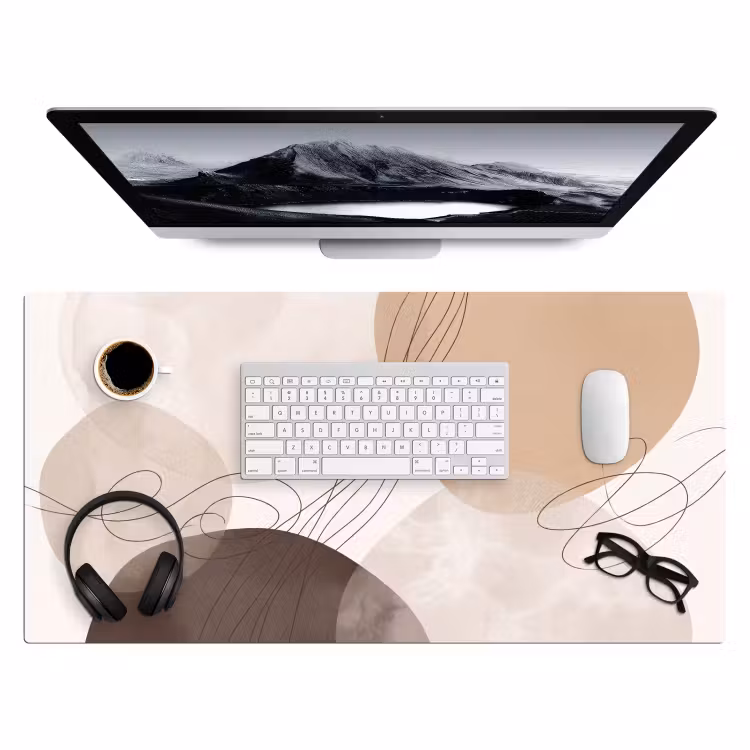 Desk Mat - Abstraction - Beige - Modern - Abstractie - Beige - Modern Muismat XXL klein