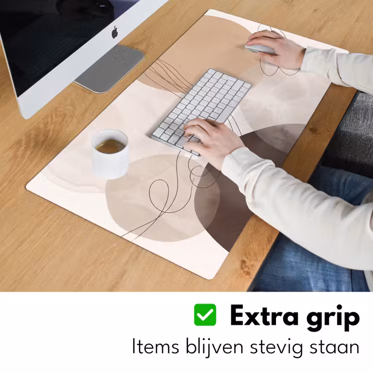 Desk Mat - Abstraction - Beige - Modern - Abstractie - Beige - Modern Muismat XXL klein