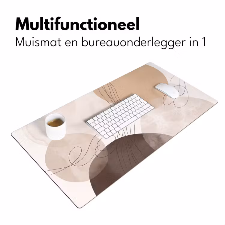 Desk Mat - Abstraction - Beige - Modern - Abstractie - Beige - Modern Muismat XXL klein