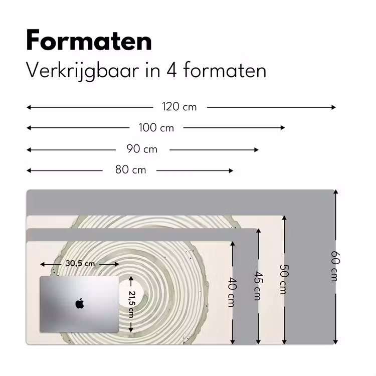Abstractie - Cirkels - Waterverf - Groen - Modern Muismat XXL klein -sfeer5
