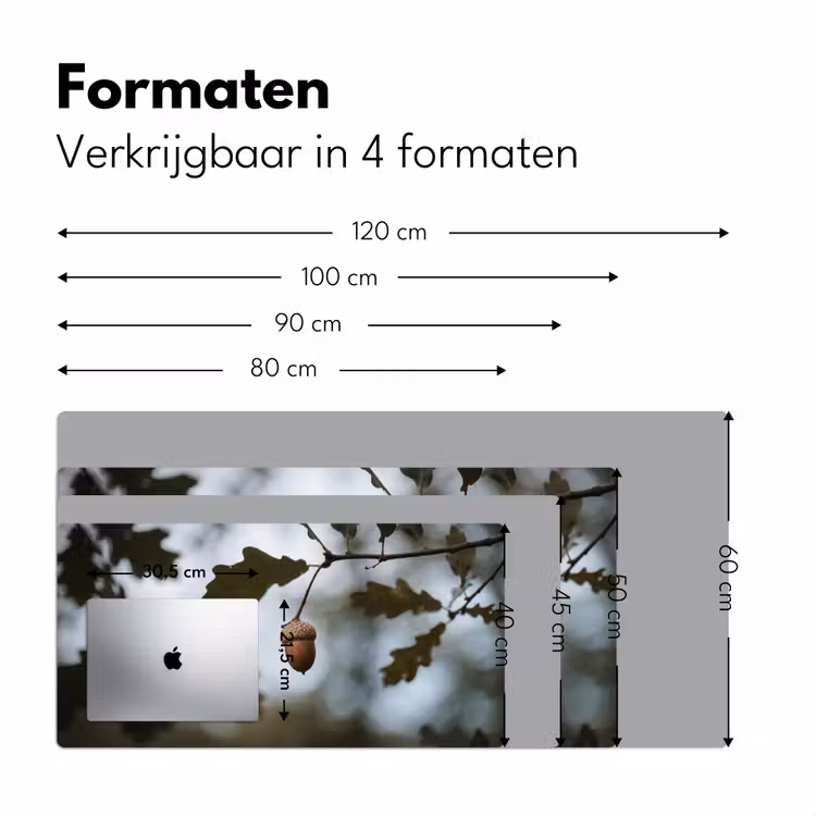 Eikel - Eikenblad - Bos - Herfst - Natuur Muismat XXL klein -sfeer5
