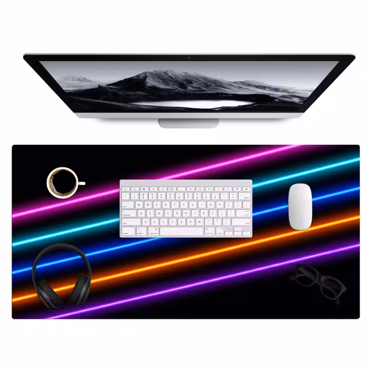 Esthetiek - Retro - Neon Muismat XXL klein -3d